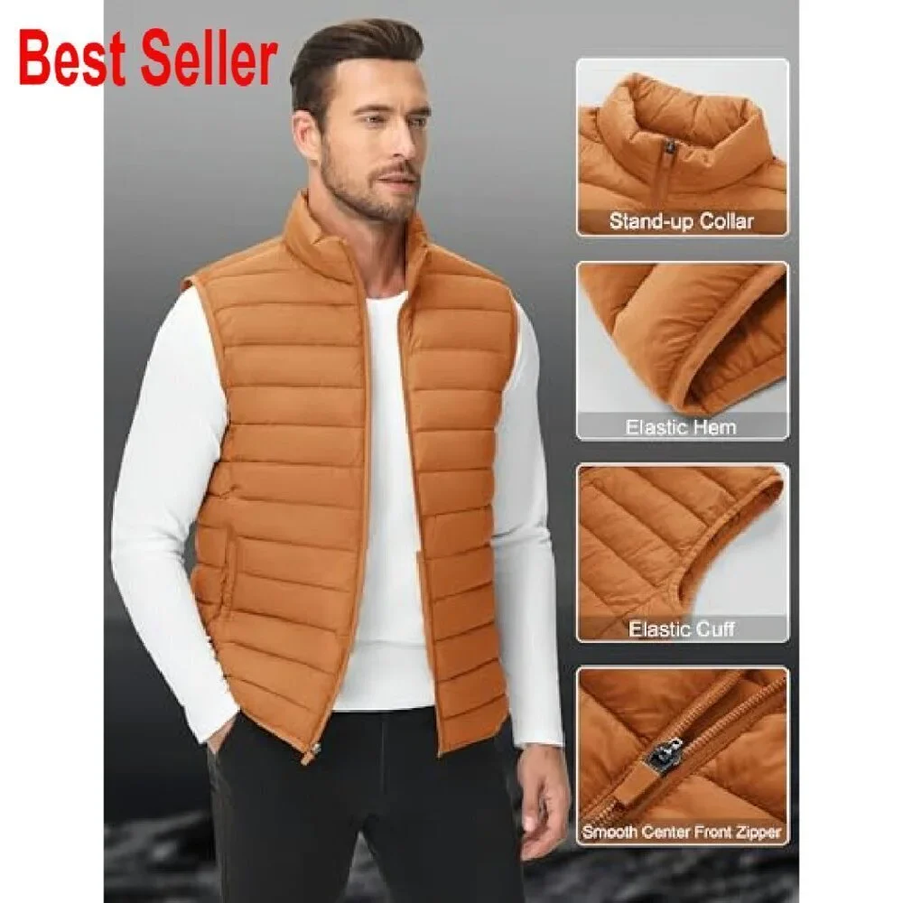 Lightweight Packable Puffer Vest Windproof Water-Resistant Outdoor Travel